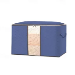 1pc Large Storage Bag Organizer Clothes Under-Bed Storage With Reinforced Handle, Storage Containers For Bedding, Comforters, Clothing, Closet, Clear Window, Sturdy Zippers