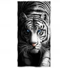 1PC Large Thick Bath Shower Towels 3D White Tiger Design Cotton Beach Towel for Women Men Travel Swimming Yoga Blanket