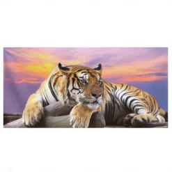 1PC Large Thick Bath Shower Towels 3D White Tiger Design Cotton Beach Towel for Women Men Travel Swimming Yoga Blanket