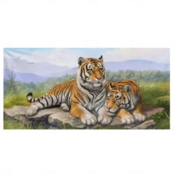 1PC Large Thick Bath Shower Towels 3D White Tiger Design Cotton Beach Towel for Women Men Travel Swimming Yoga Blanket