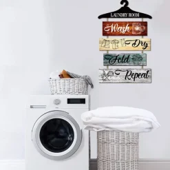 1pc Laundry Wood Wall Sign, Wooden Plaque Sign Wall Decor Accessories, For Laundry Shop Cafe Room Decor Household Items