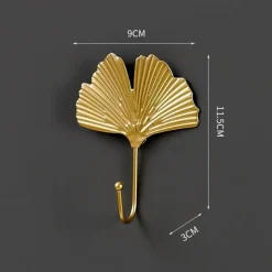 1pc Leaf Shape Traceless Punch Free Wall Hook, Metal Wall Decor Kitchen Bathroom Wall Hook For Hanging Key Ornaments, Decorative Hook