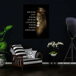 1pc Lion Motivational Wall Art Print Inspirational Quote Poster Modern Home Decor Canvas Painting Office Wall Decor No Frame
