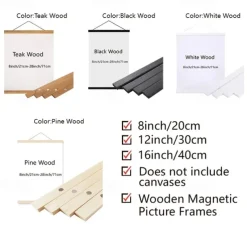 1pc Magnetic Wood Hanger Frame DIY, Teak Walnut Pine For Poster Photos Scrolls Picture Frames Canvas Prints Paintings, Artwork Magnet Frames Wall Art Home Decor