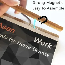 1pc Magnetic Wood Hanger Frame DIY, Teak Walnut Pine For Poster Photos Scrolls Picture Frames Canvas Prints Paintings, Artwork Magnet Frames Wall Art Home Decor