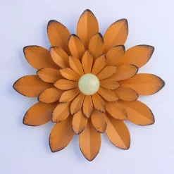 1pc Metal Flowers Wall Decor Flower Wall Sculpture, Hand-Painted Floral Sculpture, Metal Wall Art Hanging Wall Decor For Indoor Outdoor Home Office Bathroom Kitchen Bedroom Living Room Garden