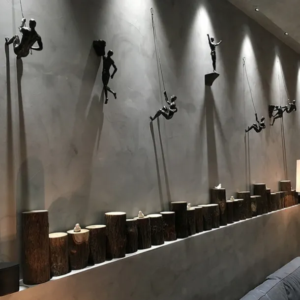 1pc Modern Simple Resin Sculpture Creative Rock Climbing Man Wall Sculpture Hand Finished Wall Art Statue Rock Climbing Figure