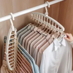 1pc Multi Hole Clothes Hanger, Multifunctional Folding Clothes Drying Rack, Space Saving Magic Hanger, Home Wardrobe Student Dormitory Drying Rack for Trousers Shirt Skirt
