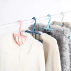 1pc Multi Hole Clothes Hanger, Multifunctional Folding Clothes Drying Rack, Space Saving Magic Hanger, Home Wardrobe Student Dormitory Drying Rack for Trousers Shirt Skirt