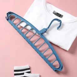 1pc Multi Hole Clothes Hanger, Multifunctional Folding Clothes Drying Rack, Space Saving Magic Hanger, Home Wardrobe Student Dormitory Drying Rack for Trousers Shirt Skirt