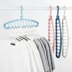 1pc Multi Hole Clothes Hanger, Multifunctional Folding Clothes Drying Rack, Space Saving Magic Hanger, Home Wardrobe Student Dormitory Drying Rack for Trousers Shirt Skirt