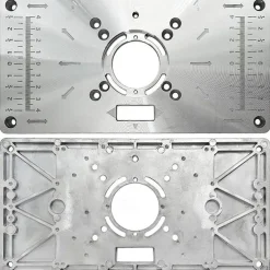 1pc Multifunctional Aluminium Router Table Insert Plate For Woodworking Benches, Router Plate, Wood Tools With Rings