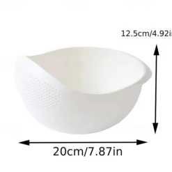 1pc Multi-Functional Kitchen Washing Basket Basin: Convenient Features for Washing Rice, Draining Water & More - Perfect for All Kitchen Uses!