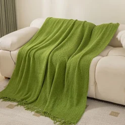 1pc Nordic Style Throw BlanketT With Tassel To My Mother From Son Throw Blanket, Warm Cozy Soft Blanket For Couch Bed Sofa Office Camping