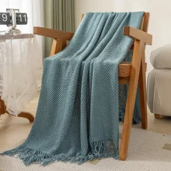 1pc Nordic Style Throw BlanketT With Tassel To My Mother From Son Throw Blanket, Warm Cozy Soft Blanket For Couch Bed Sofa Office Camping