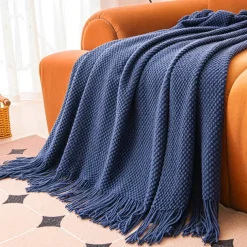 1pc Nordic Style Throw BlanketT With Tassel To My Mother From Son Throw Blanket, Warm Cozy Soft Blanket For Couch Bed Sofa Office Camping