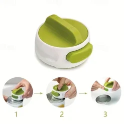 1pc, Novelty Can Opener Jar Opener Lid Remover Aid Arthritis Weak Hands And Seniors Accessories Manual Compact Can Opener Easy Twist Release Portable Space-Saving, Stainless Steel