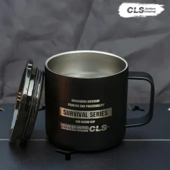 1PC Outdoor 304 Stainless Steel Double-Layer Insulated Cup Keep Drinks Hot or Cold Durable Leak-Proof Travel Mug for Hiking Camping and Outdoor Activities Perfect for Coffee Tea or Water