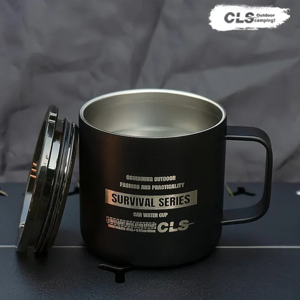 1PC Outdoor 304 Stainless Steel Double-Layer Insulated Cup Keep Drinks Hot or Cold Durable Leak-Proof Travel Mug for Hiking Camping and Outdoor Activities Perfect for Coffee Tea or Water