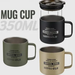 1PC Outdoor 304 Stainless Steel Double-Layer Insulated Cup Keep Drinks Hot or Cold Durable Leak-Proof Travel Mug for Hiking Camping and Outdoor Activities Perfect for Coffee Tea or Water