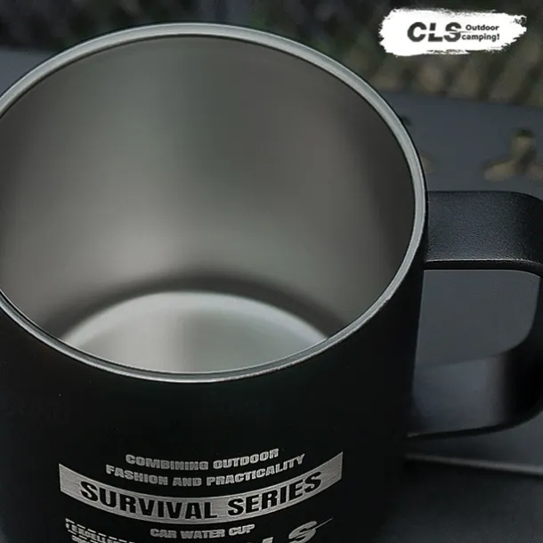 1PC Outdoor 304 Stainless Steel Double-Layer Insulated Cup Keep Drinks Hot or Cold Durable Leak-Proof Travel Mug for Hiking Camping and Outdoor Activities Perfect for Coffee Tea or Water