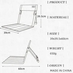 1PC Outdoor Camping Backrest Cushion Chair Comfortable and Supportive Portable Chair Cushion for Outdoor Activities Adjustable Backrest for Relaxing Seating Ideal for Camping, Hiking, and Picnics