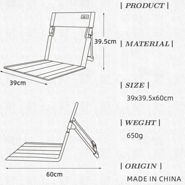 1PC Outdoor Camping Backrest Cushion Chair Comfortable and Supportive Portable Chair Cushion for Outdoor Activities Adjustable Backrest for Relaxing Seating Ideal for Camping, Hiking, and Picnics