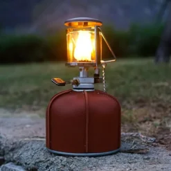 1pc Outdoor Camping Flat Gas Cylinder Leather Cover, Durable Protective Case, Weather-Resistant, Stylish and Practical, Safeguards Gas Cylinder from Scratches and Damage, Ideal for Outdoor Camping and Picnics