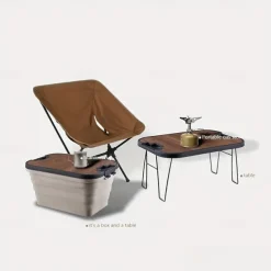 1pc Outdoor camping picnic basket, folding table, folding basket, spring outing storage basket, camping hand-held basket, Box, Cabinet, Rack for Outdoor Storage