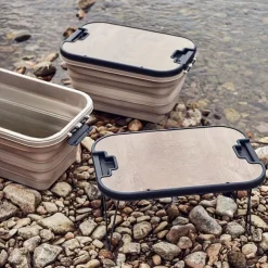 1pc Outdoor camping picnic basket, folding table, folding basket, spring outing storage basket, camping hand-held basket, Box, Cabinet, Rack for Outdoor Storage