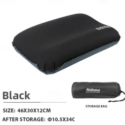 1Pc Outdoor 3D Sponge Pillow with Automatic Inflatable Pillow Comfortable Travel Pillow Easy Inflate Deflate for Camping Hiking Resting Neck Support Compact and Lightweight Outdoor Gear