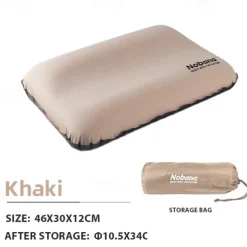 1Pc Outdoor 3D Sponge Pillow with Automatic Inflatable Pillow Comfortable Travel Pillow Easy Inflate Deflate for Camping Hiking Resting Neck Support Compact and Lightweight Outdoor Gear