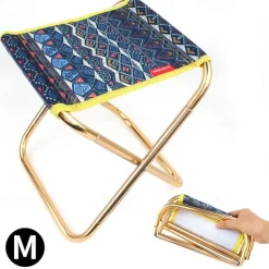 1Pc Outdoor Folding Stool Collapsible Stool Made of 7075 Aluminum Alloy Lightweight Portable Camping Seat for Hiking Fishing Travel