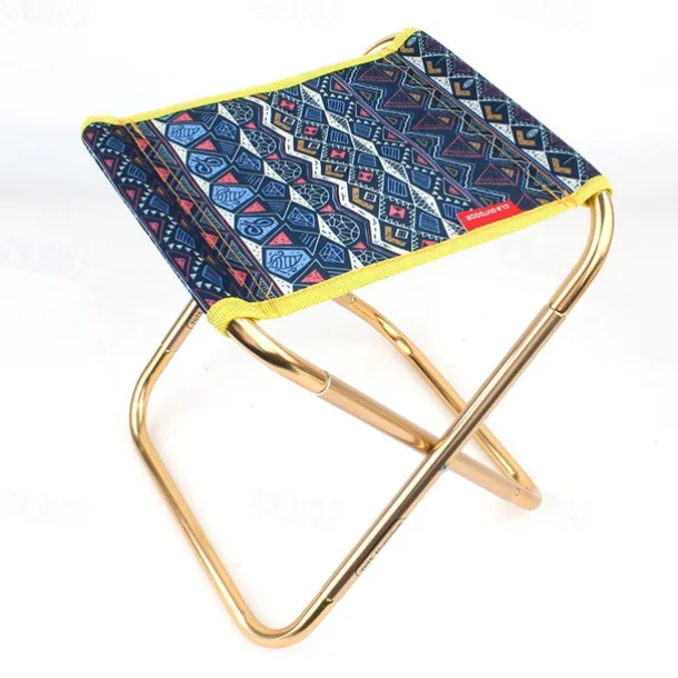 1Pc Outdoor Folding Stool Collapsible Stool Made of 7075 Aluminum Alloy Lightweight Portable Camping Seat for Hiking Fishing Travel