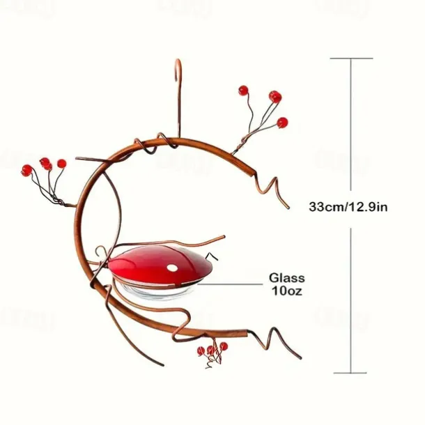 1pc Outdoor Hanging Oriole Feeder with Fruit Holder, Durable Metal Construction, Attracts Orioles and Other Birds, Ideal for Gardens, Patios, and Yards, Easy to Install, Perfect for Birdwatching and N