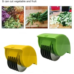 1/2PC Parsley Chopper Roller Manual Hand Scallion Chive Mint Cutter Parsley Chopper for Tabouleh with 6 Stainless Steel Blade