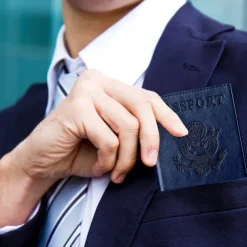 1Pc Passport Holder Travel Bag Passport And Vaccine Card Holder Combo Slim Travel Accessories Passport Wallet For Unisex Leather Passport Cover Protector With Waterproof Vaccine Card Slot