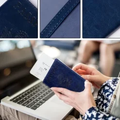 1Pc Passport Holder Travel Bag Passport And Vaccine Card Holder Combo Slim Travel Accessories Passport Wallet For Unisex Leather Passport Cover Protector With Waterproof Vaccine Card Slot