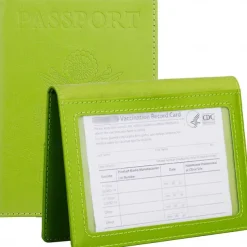 1Pc Passport Holder Travel Bag Passport And Vaccine Card Holder Combo Slim Travel Accessories Passport Wallet For Unisex Leather Passport Cover Protector With Waterproof Vaccine Card Slot