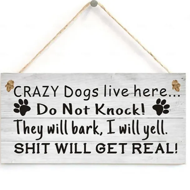 1pc Pet Dog Wall Hanging, Wooden Animal Dog Pattern Plaque Sign Wall Decor Accessories, For Pet Shop Cafe Room Decor Household Items 4''x8'' (10cmx20cm)