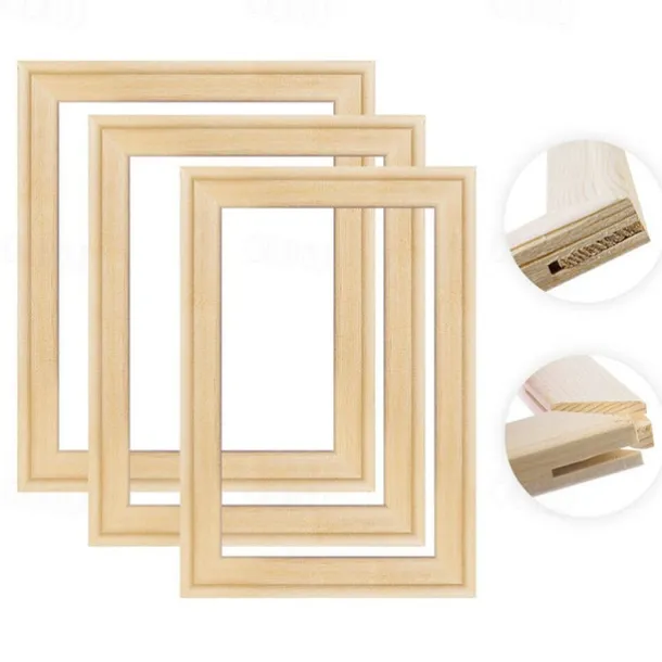 1pc Pine Wood Frame Canvas Prints Posters Frame DIY Diamond Frame Digital Oil Painting Frame Without Accessories