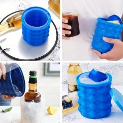 1pc, Plastic Ice Bucket, Quick Cold Preservation Ice Maker, Ice Making Wine Containers, Size Ice Bucket Circular Ice Maker, Commercial Ice Maker, Summer Essential