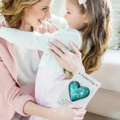 1pc, Pocket Hugging Heart Pocket Hugging Love Gift Small Hug Decoration Glass Heart Glitter Heart Gift For Girls Women Valentine's Day, Birthday, Wedding, Party Favors