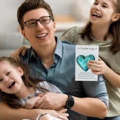 1pc, Pocket Hugging Heart Pocket Hugging Love Gift Small Hug Decoration Glass Heart Glitter Heart Gift For Girls Women Valentine's Day, Birthday, Wedding, Party Favors