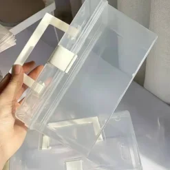 1pc Portable Clear Storage Box Makeup Storage Organzier Student Desktop Stationery Multi-functional Sundries Large Capacity Storage Box