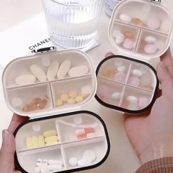 1pc Portable Pill Box Travel Seven Days 7 Grid Sub-Packaging Pills Sealed Storage Box Pill Organizer