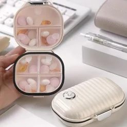 1pc Portable Pill Box Travel Seven Days 7 Grid Sub-Packaging Pills Sealed Storage Box Pill Organizer