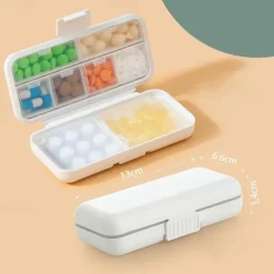 1pc Portable Sealed Pill Storage Box, Compartment Portable Mini Pill Box, Travel Pill Case, Medicine Container