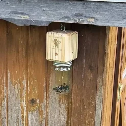 1pc Premium Natural Wooden Carpenter Bee Trap - Outdoor Hanging, Box Style Insect Trap
