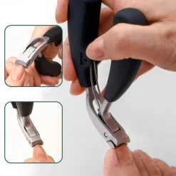 1Pc Professional Nail Clippers G31 Heavy-Duty Wide Jaw Opening Anti-Splash Slanted Toenail Clipper Trimmer Long Handle Stainless Steel for Men and Seniors